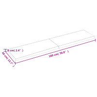 Produktbild för Bänkskiva för badrum 180x40x(2-6) cm obehandlat massivt trä