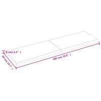 Produktbild för Bänkskiva för badrum 180x50x(2-6) cm obehandlat massivt trä