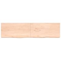 Produktbild för Bänkskiva för badrum 200x50x(2-6) cm obehandlat massivt trä