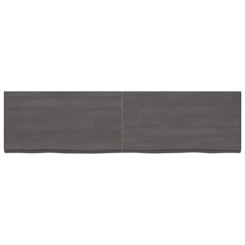Produktbild för Bänkskiva badrum mörkbrun 220x60x(2-6) cm behandlat massivt trä