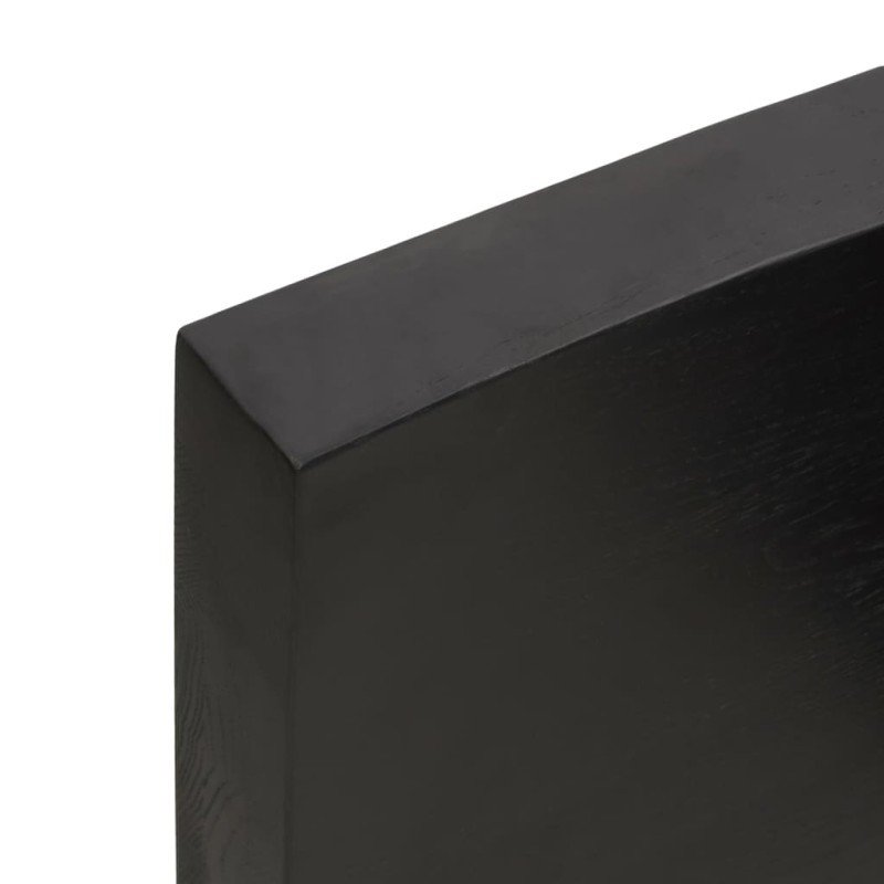 Produktbild för Bänkskiva badrum mörkbrun 220x60x(2-6) cm behandlat massivt trä