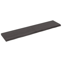 Produktbild för Bänkskiva badrum mörkbrun 180x40x(2-6) cm behandlat massivt trä