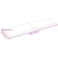 Produktbild för Bänkskiva badrum mörkbrun 180x50x(2-4) cm behandlat massivt trä