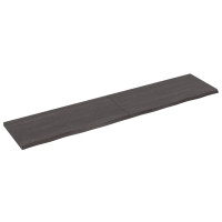 Produktbild för Bänkskiva badrum mörkbrun 220x50x(2-4) cm behandlat massivt trä