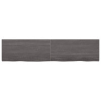 Produktbild för Bänkskiva badrum mörkbrun 220x50x(2-4) cm behandlat massivt trä