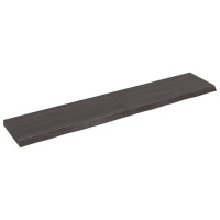 Produktbild för Bänkskiva badrum mörkbrun 200x40x(2-6) cm behandlat massivt trä