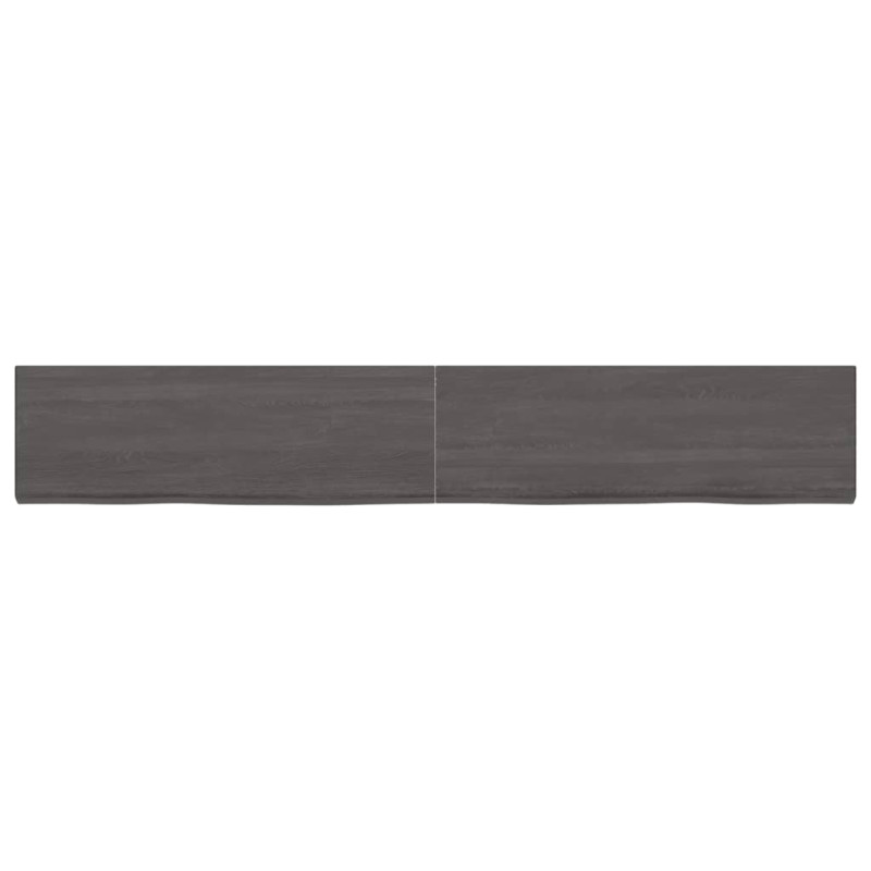 Produktbild för Bänkskiva badrum mörkbrun 180x30x(2-4) cm behandlat massivt trä