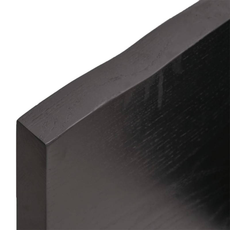 Produktbild för Bänkskiva badrum mörkbrun 180x30x(2-4) cm behandlat massivt trä