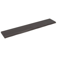 Produktbild för Bänkskiva badrum mörkbrun 220x40x(2-6) cm behandlat massivt trä