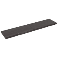 Produktbild för Bänkskiva badrum mörkbrun 220x50x(2-6) cm behandlat massivt trä