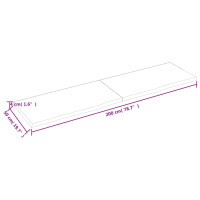 Produktbild för Bänkskiva badrum mörkbrun 200x50x(2-4) cm behandlat massivt trä