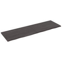 Produktbild för Bänkskiva badrum mörkbrun 200x60x(2-4) cm behandlat massivt trä