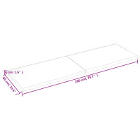 Produktbild för Bänkskiva badrum mörkbrun 200x60x(2-4) cm behandlat massivt trä