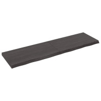 Produktbild för Bänkskiva badrum mörkbrun 180x50x(2-6) cm behandlat massivt trä