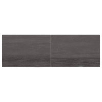 Produktbild för Bänkskiva badrum mörkbrun 180x60x(2-6) cm behandlat massivt trä