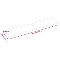 Produktbild för Bänkskiva badrum mörkbrun 200x40x(2-4) cm behandlat massivt trä