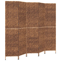 Produktbild för Rumsavdelare 5 paneler brun 205x180 cm vattenhyacint