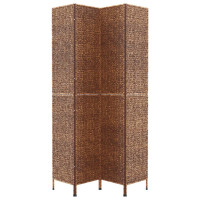 Produktbild för Rumsavdelare 4 paneler brun 163x180 cm vattenhyacint