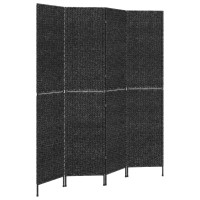 Miniatyr av produktbild för Rumsavdelare 4 paneler svart 163x180 cm vattenhyacint