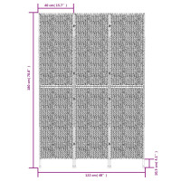 Produktbild för Rumsavdelare 3 paneler brun 122x180 cm vattenhyacint