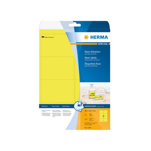 HERMA Etikett HERMA 99,1x67,7mm neongul160/fp