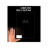 Produktbild för Etikett AVERY Slitst 63,5x33,9mm 480/fp