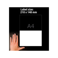 Produktbild för Etikett AVERY Slitst. 210x148mm 40/fp