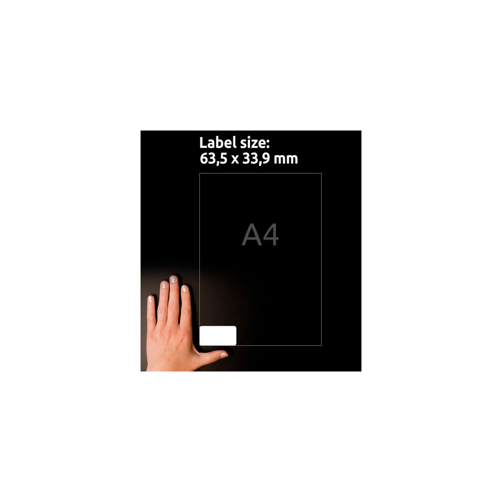 Produktbild för Etikett AVERY Slitst. 63,5x33,9mm 480/fp