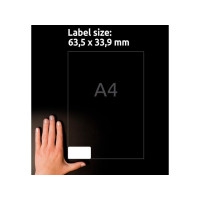 Produktbild för Etikett AVERY Slitst. 63,5x33,9mm 480/fp