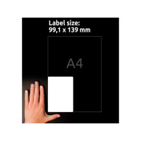 Produktbild för Etikett AVERY Slitst. 99,1x139mm 80/fp