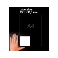 Produktbild för Etikett AVERY UG 99,1x93,1mm 600/fp