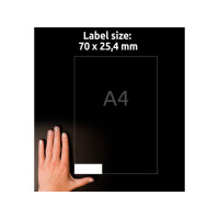 Produktbild för Etikett AVERY UG 70x25,4mm 3300/fp