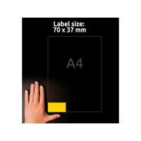 Produktbild för Etikett AVERY gul 70x37mm 2400/fp