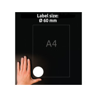 Produktbild för Etikett AVERY avtagb rund 60mm 1200/fp