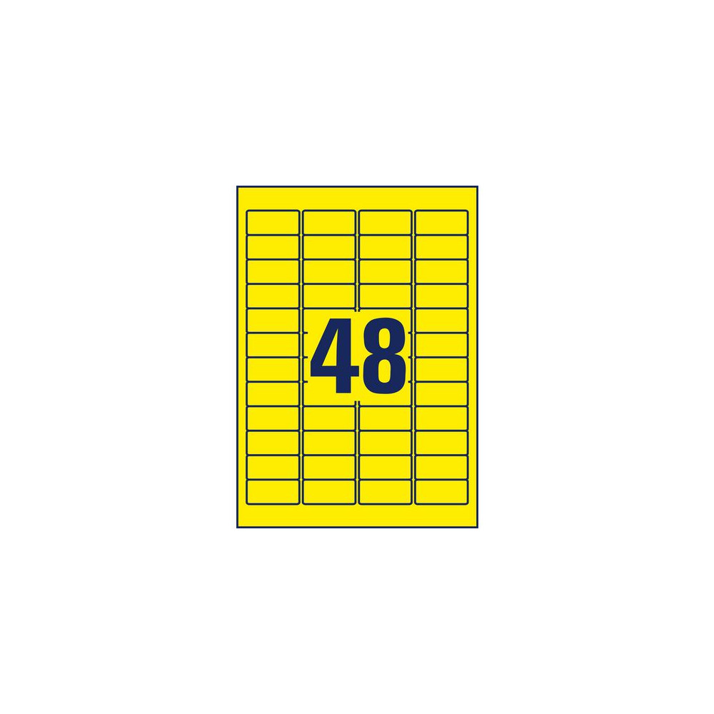 Produktbild för Etikett AVERY gul 45,7x21,2mm 960/fp