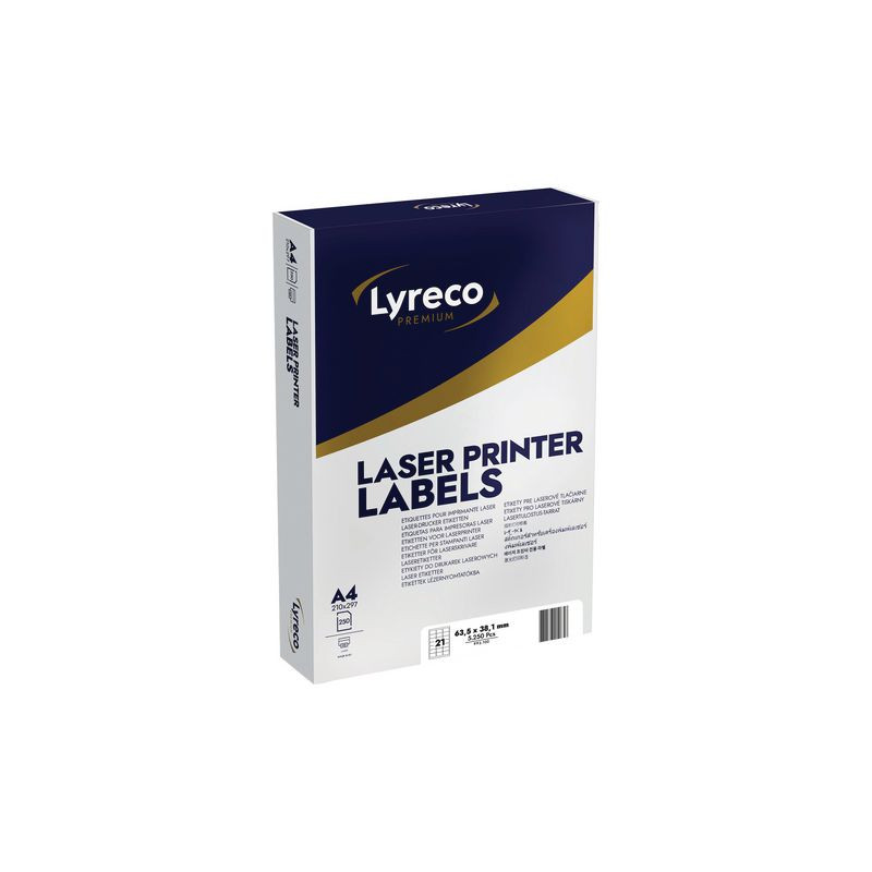 Produktbild för Etikett LYRECO 63,5x38,1mm 5250/fp