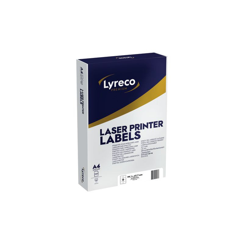 Produktbild för Etikett LYRECO 99,1x67,7mm 2000/fp