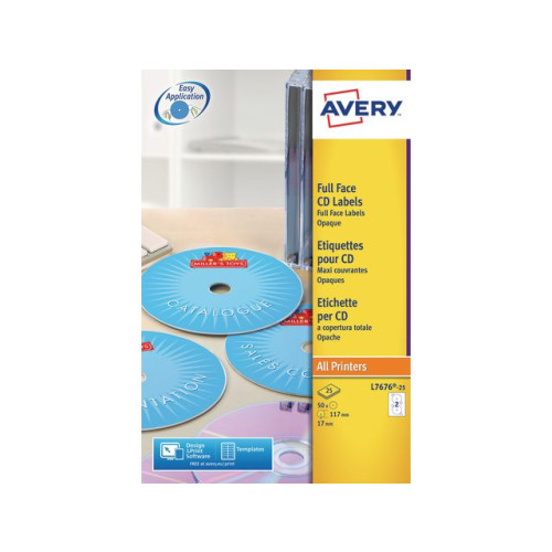 AVERY Etikett AVERY CD laser/inkjet 50/fp