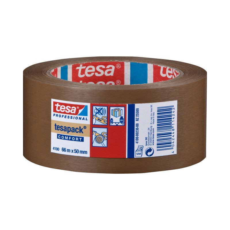 Produktbild för Packtejp TESA 4100 PVC 50mmx66m brun