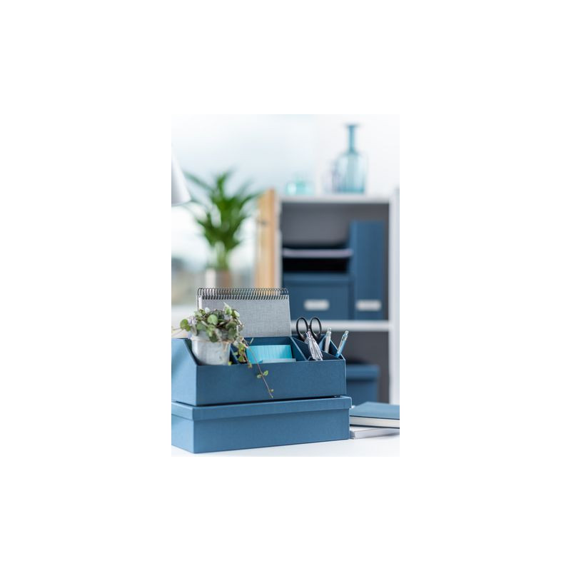 Produktbild för Förvaringsbox m.lock kartong A4 blå