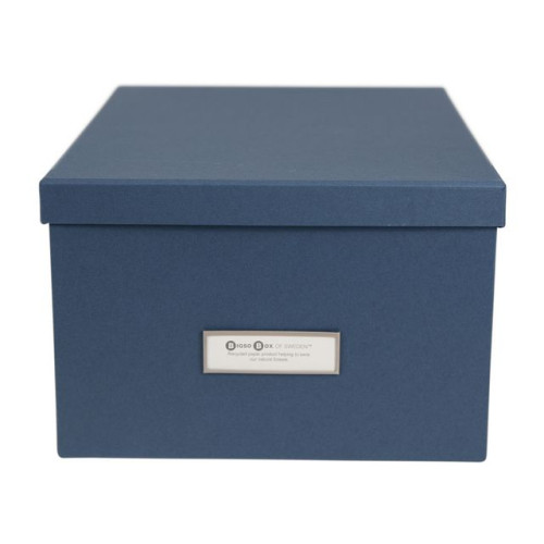 Bigso Box Förvaringsbox m.lock kartong blå
