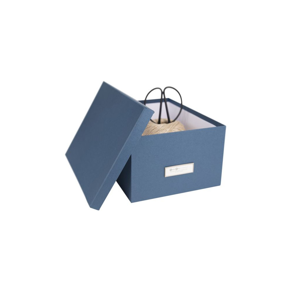 Produktbild för Förvaringsbox m.lock kartong Blå
