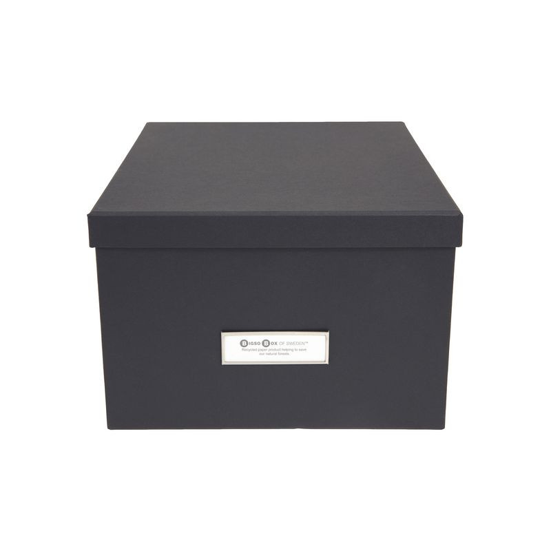 Produktbild för Förvaringsbox m.lock kartong grå