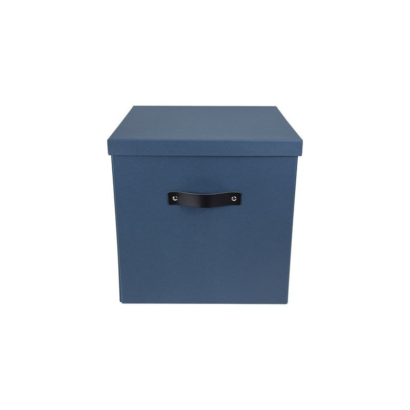 Produktbild för Förvaringsbox m.lock kartong stor blå
