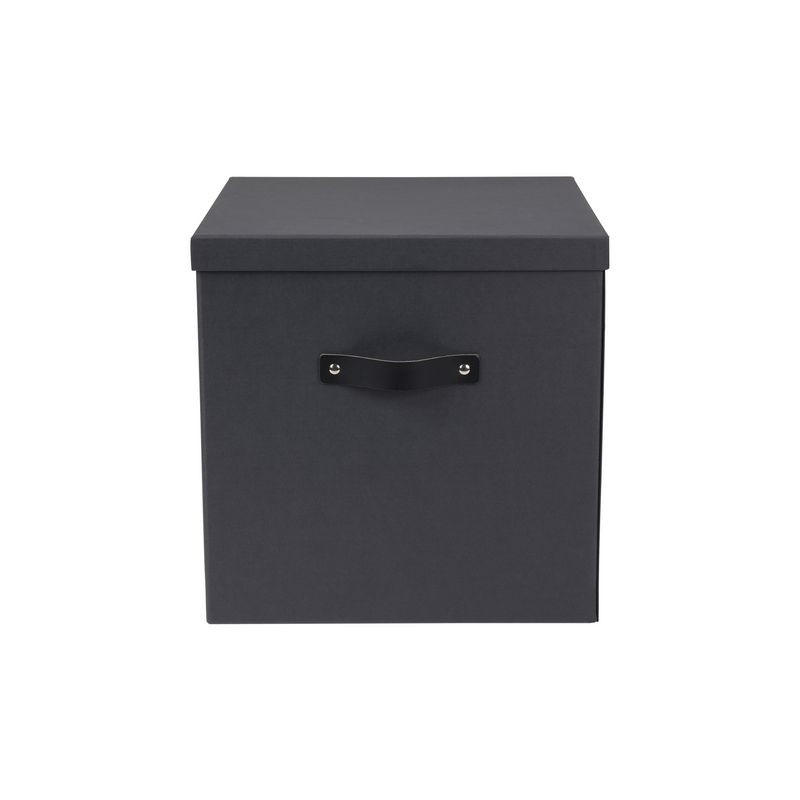 Produktbild för Förvaringsbox m.lock kartong stor grå