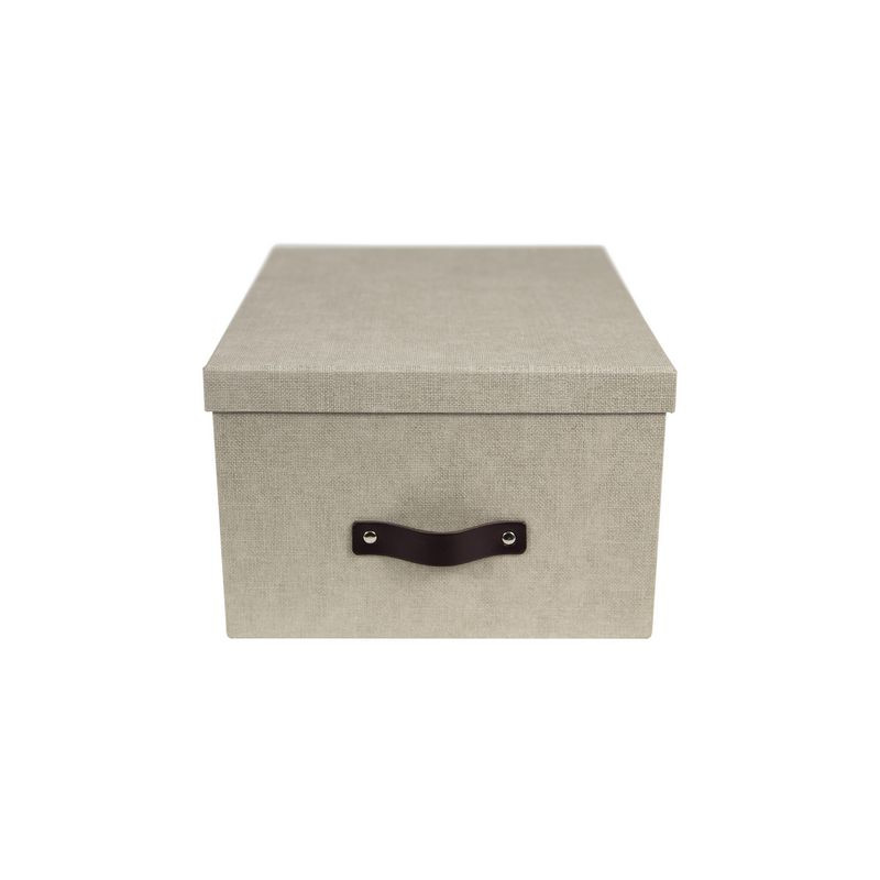 Produktbild för Förvaringsbox m.lock kartong linne