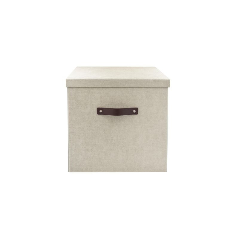 Produktbild för Förvaringsbox m.lock kartong stor linne