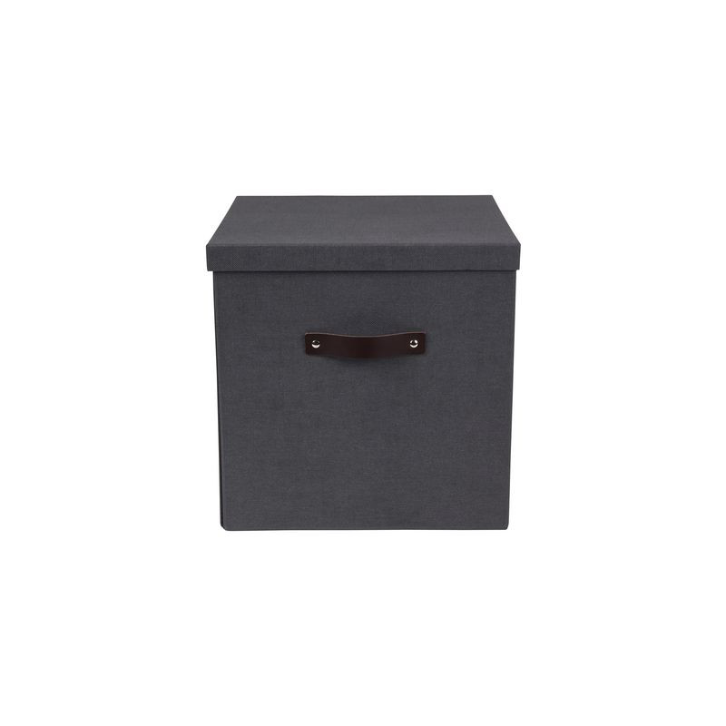 Produktbild för Förvaringsbox m.lock kartong stor svart
