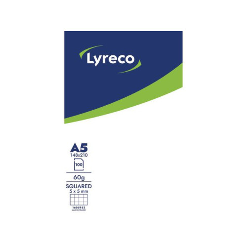 Lyreco Anteckningsblock LYRECO A5 100bl 60g rut