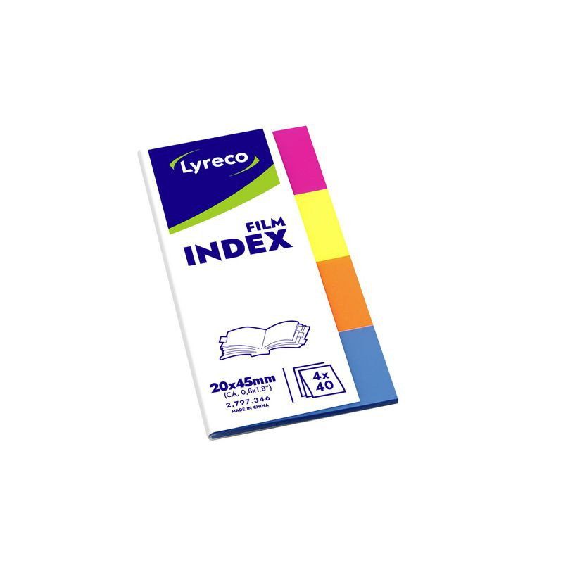 Produktbild för Indexfilm LYRECO 20x45mm sort.färg 4/fp